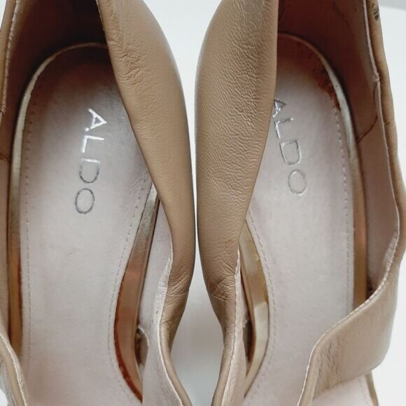 ALDO Everest Leather Open Toe High Heel Sandals Nude Cream & Silver Sz 10 Eur 41 - Picture 14 of 16